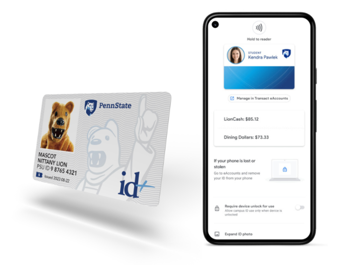 Penn State Mobile id+ Card and id+ card 